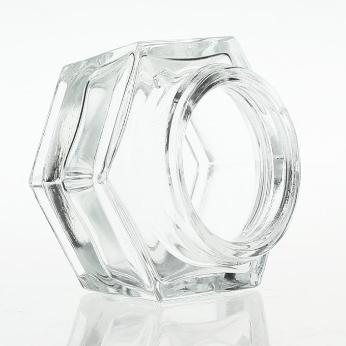 Manufaktur transparentes skincare rüttelt quadratisches kosmetisches Glasglas 50g mit Acrylkappe und Abdeckung