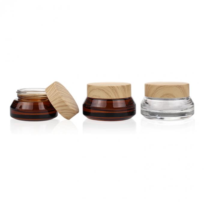 Umweltfreundlicher kosmetischer Sahnebehälter-runder Klarglas-Cremetiegel 20g 30g 50g für Skincare