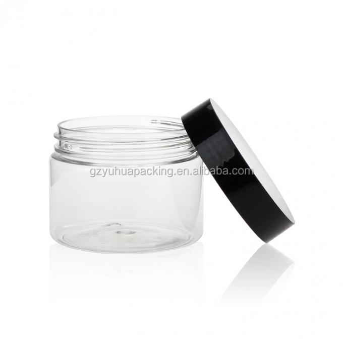 kosmetik- und Verpacken- der Lebensmittelhaustierplastikglascremetiegel 150ml 5oz Großhandelsmit weißem oder schwarzem Deckel