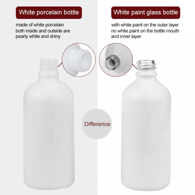 Flaschen-Satz 30ml 50ml 100ml Opal White Ceramic Glass Pump für Kosmetik
