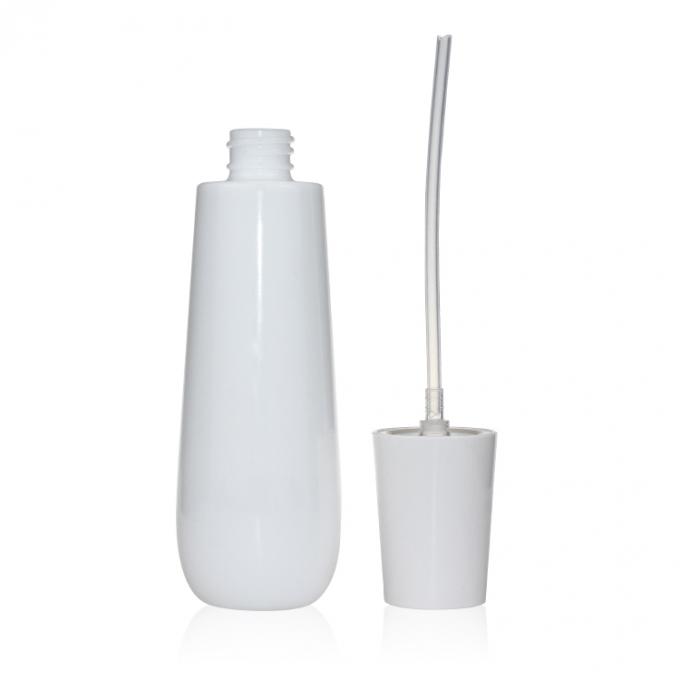 Ovale Milch-weißes Porzellan Skincare, das leere Glaslotions-Flasche verpackt