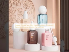 Tropfflaschenverschluss Typ 30ml Flüssigfoundation-Flaschen mit individuellem Logo und Lotionpumpenverschluss